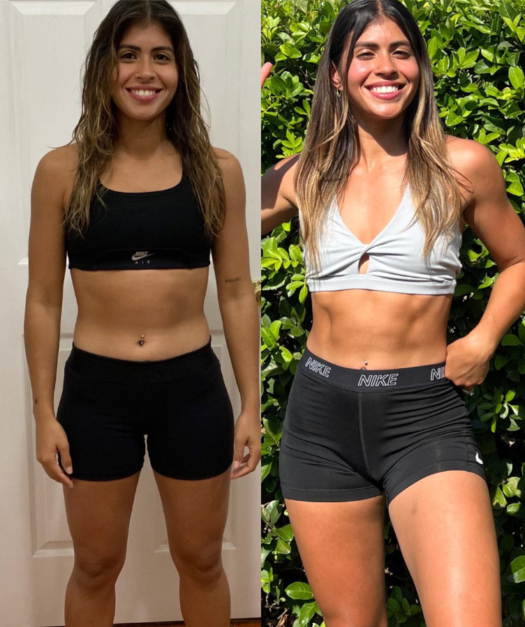 The coach's own before and after transformation image.